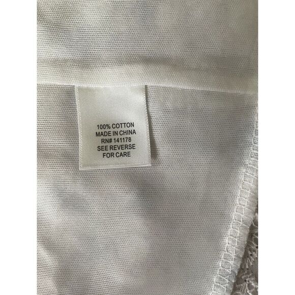 Kirious Los Angeles Embroidered Floral Crop Top L Ruffle Straps Tie Back NWT - Picture 6 of 8